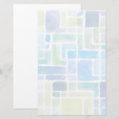 Abstracte geschilderde achtergrond van de waterver briefpapier (Voorkant / Achterkant)