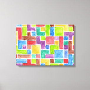 Abstracte geschilderde achtergrond van de waterver canvas afdruk