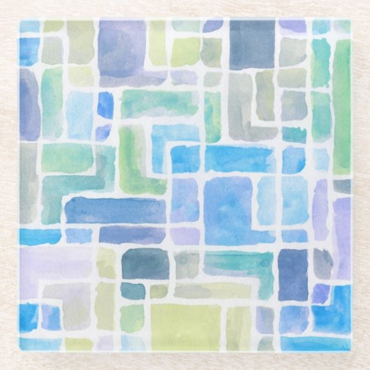 Abstracte geschilderde achtergrond van de waterver glazen onderzetter (Voorkant)