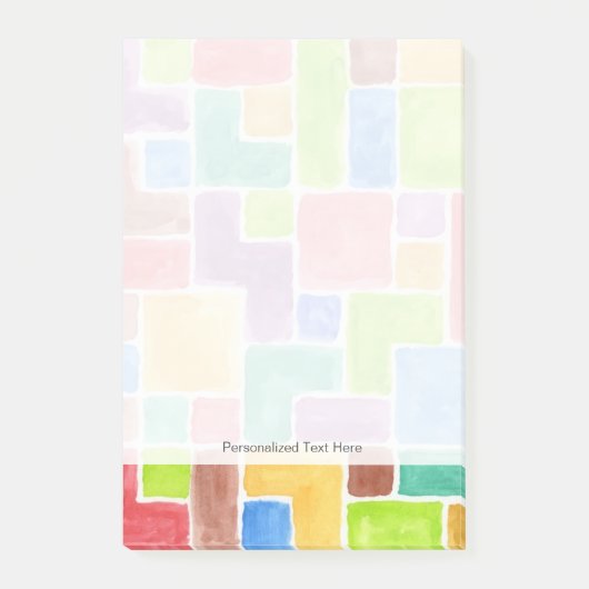 Abstracte geschilderde achtergrond van de waterver post-it® notes (Voorkant)