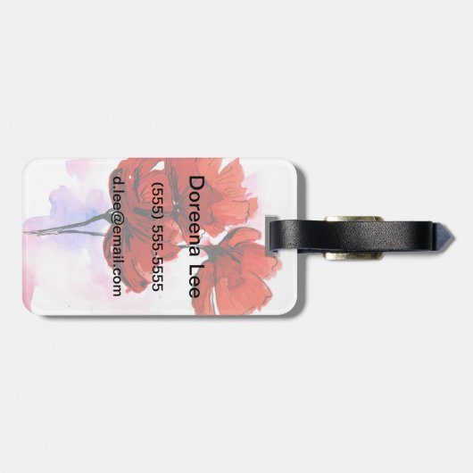 Abstracte geschilderde florale achtergrond 2 bagagelabel (Achterkant horizontaal)