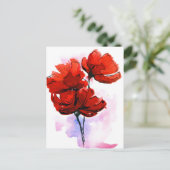 Abstracte geschilderde florale achtergrond 2 briefkaart (Staand voorkant)