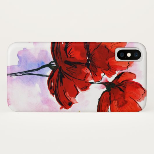 Abstracte geschilderde florale achtergrond 2 Case-Mate iPhone case (Achterkant (horizontaal))