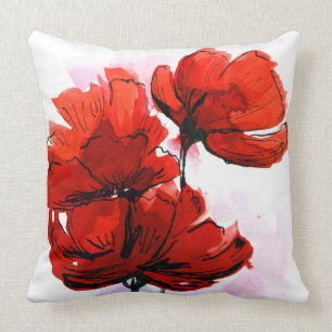 Abstracte geschilderde florale achtergrond 2 kussen