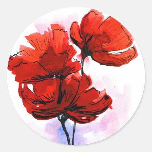 Abstracte geschilderde florale achtergrond 2 ronde sticker (Voorkant)