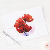 Abstracte geschilderde florale achtergrond 2 ronde sticker (Envelop)