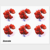 Abstracte geschilderde florale achtergrond 2 ronde sticker (Vel)