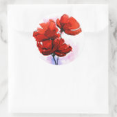 Abstracte geschilderde florale achtergrond 2 ronde sticker (Tas)