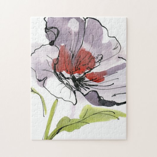 Abstracte geschilderde florale achtergrond 3 legpuzzel (Verticaal)