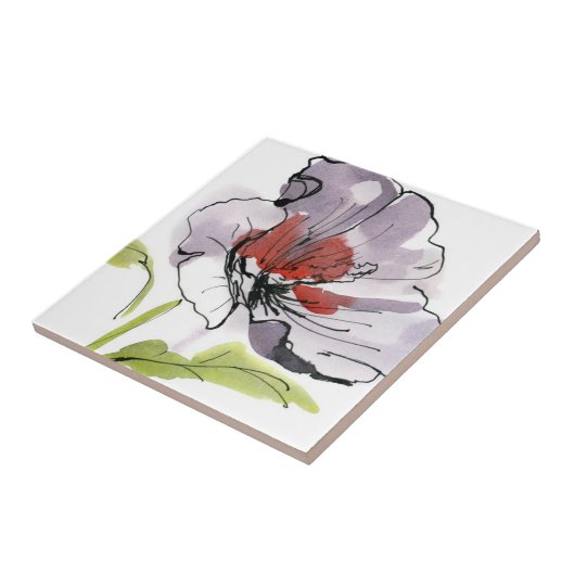 Abstracte geschilderde florale achtergrond 3 tegeltje (Zijkant)