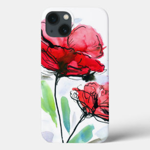 Abstracte geschilderde florale achtergrond Case-Mate iPhone case