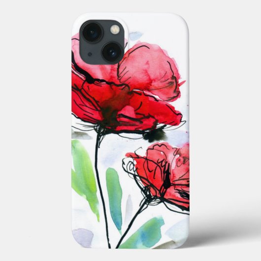 Abstracte geschilderde florale achtergrond Case-Mate iPhone case (Achterkant)