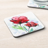 Abstracte geschilderde florale achtergrond drankjes onderzetter (Linkerzijde)