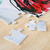 Abstracte geschilderde florale achtergrond legpuzzel (Zijkant)