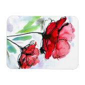 Abstracte geschilderde florale achtergrond magneet (Horizontaal)