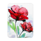 Abstracte geschilderde florale achtergrond magneet (Verticaal)