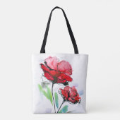 Abstracte geschilderde florale achtergrond tote bag (Achterkant)