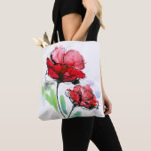 Abstracte geschilderde florale achtergrond tote bag (Dichtbij)