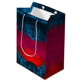 Abstracte geschilderde kunstgeschenkzak medium cadeauzakje