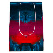 Abstracte geschilderde kunstgeschenkzak medium cadeauzakje (Achterkant)