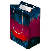 Abstracte geschilderde kunstgeschenkzak medium cadeauzakje (Achterkant Gekanteld)