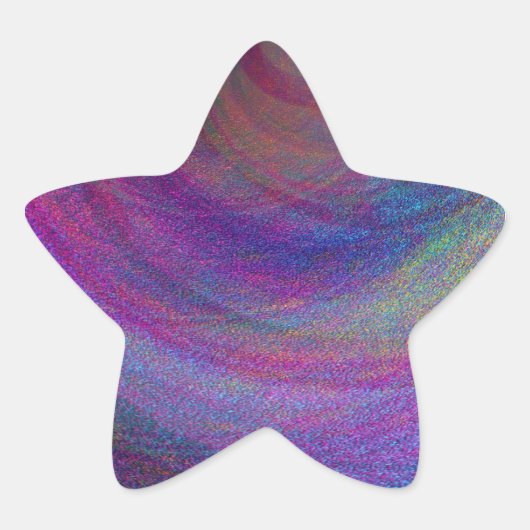 Abstracte gesimuleerde metaalverf ster sticker (Voorkant)