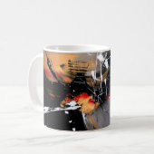 Abstracte Gesmolten Nacht Koffiemok (Voorkant links)