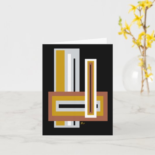 Abstracte gestapelde rechthoeken notitiekaarten (Gele Bloem)