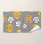 Abstracte, gestileerde andelionen, grijs, geel, wi bad handdoek (Handdoek)
