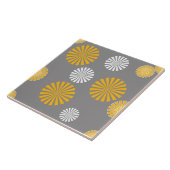 Abstracte, gestileerde andelionen, grijs, geel, wi tegeltje (Zijkant)