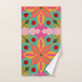 Abstracte gestileerde gelaagde bloem op grote scha bad handdoek (Handdoek)