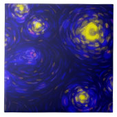 Abstracte gestileerde sterrennacht tegeltje (Voorkant)