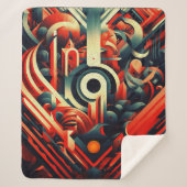 Abstracte gestileerde vormen sherpa deken (Voorkant)