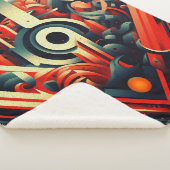 Abstracte gestileerde vormen sherpa deken (3/4)