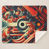 Abstracte gestileerde vormen sherpa deken (Voorkant (horizontaal))