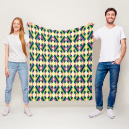 Abstracte gestreepte diamant pastel fleece deken