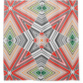 Abstracte gestreepte folkethno triba met sierbekle douchegordijn (Voorkant)