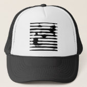 Abstracte gestreepte monochrome doekoekjes trucker pet (Voorkant)