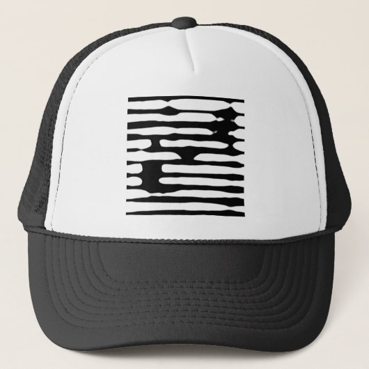Abstracte gestreepte monochrome doekoekjes trucker pet (Voorkant)