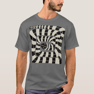 Abstracte gestreepte slang t-shirt