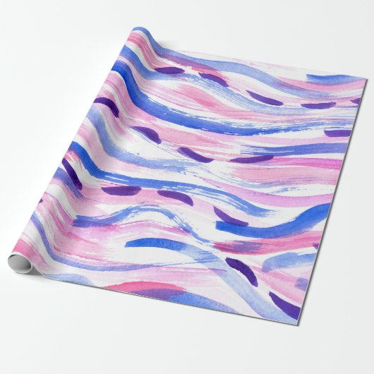 Abstracte gestreepte waterverf achtergrond. Pensee Cadeaupapier (Uitgerold)