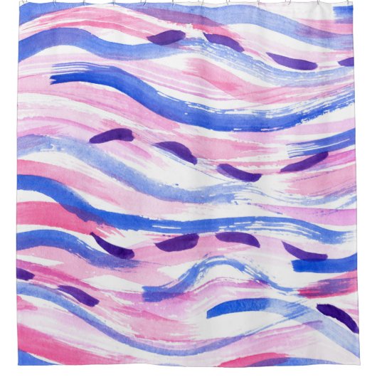 Abstracte gestreepte waterverf achtergrond. Pensee Douchegordijn (Voorkant)