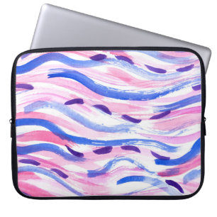 Abstracte gestreepte waterverf achtergrond. Pensee Laptop Sleeve