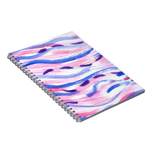 Abstracte gestreepte waterverf achtergrond. Pensee Notitieboek (Rechterzijde)