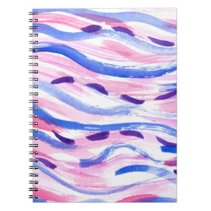Abstracte gestreepte waterverf achtergrond. Pensee Notitieboek