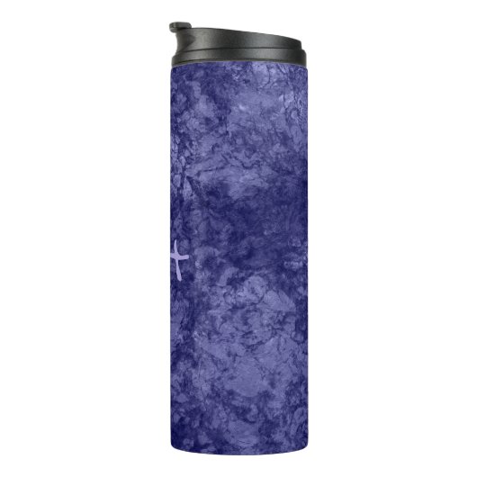Abstracte, getextureerde, donkerpellets van marmer thermosbeker (Geroteerd rechts)