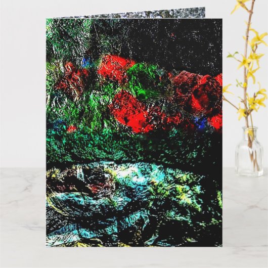 Abstracte getextureerde gevouwen Wenskaart, Textuu Kaart (Gele Bloem)