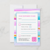 Abstracte getijdenlijnen bruiloft antwoord QR code (Achterkant)