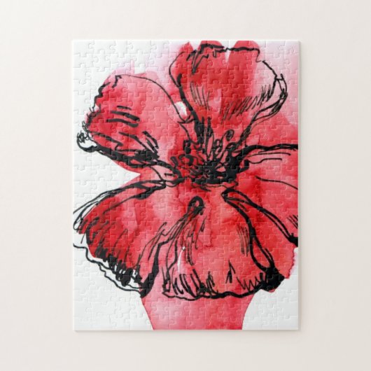 Abstracte geverfde florale achtergrond 4 legpuzzel (Verticaal)