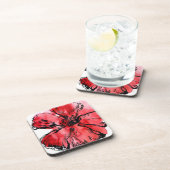 Abstracte geverfde florale achtergrond 4 onderzetter (Rechterzijde)